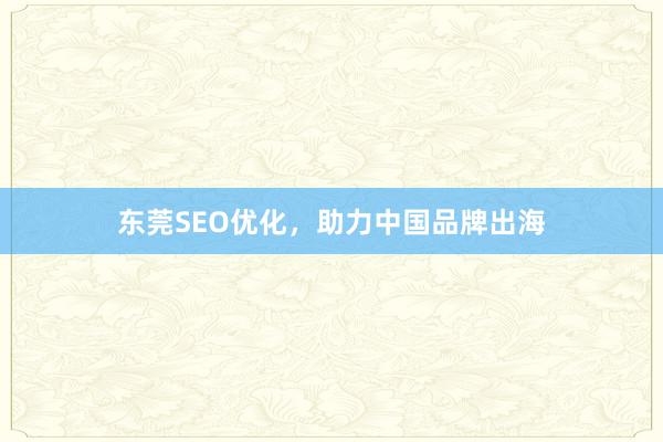 东莞SEO优化，助力中国品牌出海
